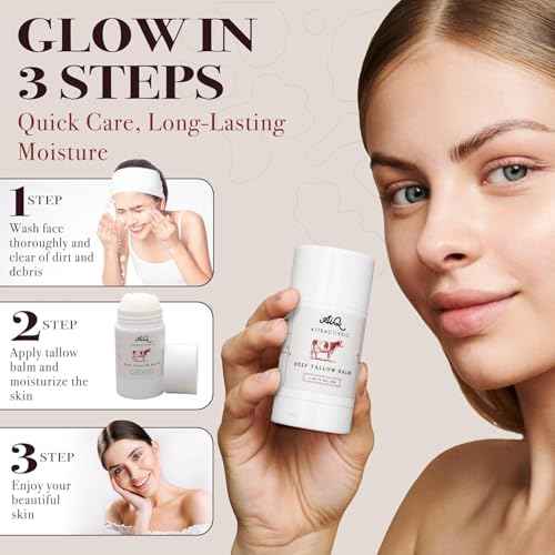 New Zealand Grass Fed Ethically-Sourced Beef Tallow for Skin? Stick with Vitamin E, Raw Honey, Olive Oil ? Premium Ingredients & Cruelty-Free Tallow Face Moisturizer, Longevity & Firming - 30g