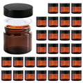30 Pack 2oz Amber Glass Jars with Lids - Airtight Cosmetic Containers
