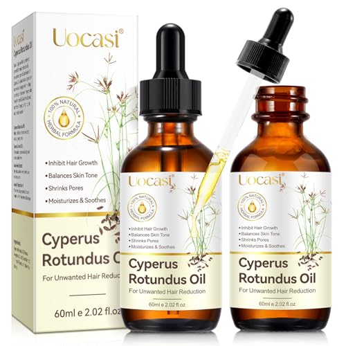 Uocasi Cyperus Rotundus Oil - Natural Hair Growth Inhibitor, 2 Pack