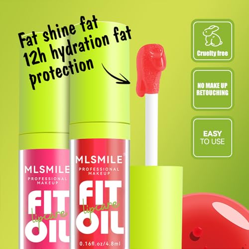 8 Colors Lip Oil with Soft Brush | Hydrating Plumping Lip Gloss