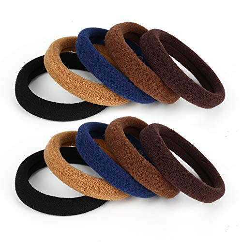 BAOLI Blue Seamless Hair Ties - Large Ponytail Holders, 100 Pack