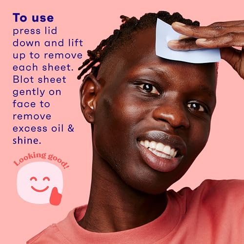 Clean & Clear Oil Absorbing Blotting Sheets, 50-Count Portable Face Oil Control