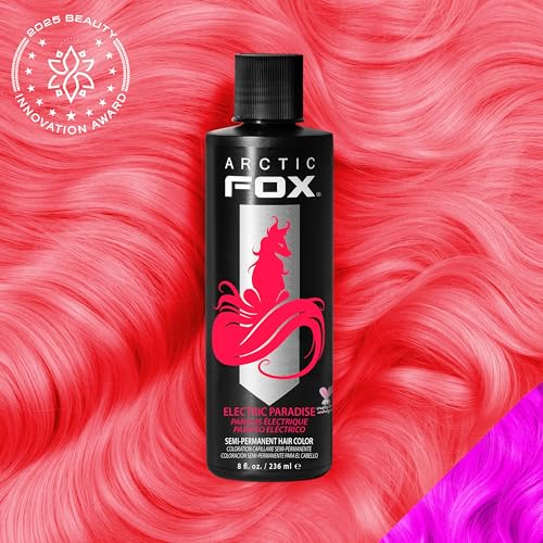 ARCTIC FOX Electric Paradise Neon Pink Hair Dye - Vegan, Semi-Permanent 8 oz, UV Reactive