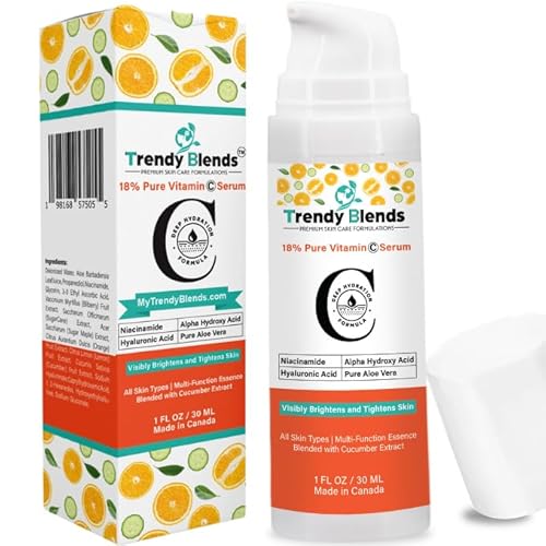 18% Vitamin C Serum with Hyaluronic Acid, Niacinamides- Brightening Face Serum for Glowing Skin - Dark Spot Corrector & Anti-Aging Formula 1Fl Oz