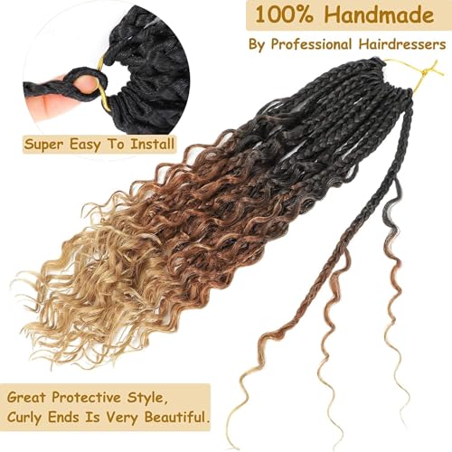 Goddess Box Braids Crochet Hair 12 Inch 8 Packs - Pre-Looped