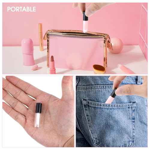 100 Pcs Mini Lip Gloss Tubes, Refillable Lip Balm Bottle Transparent Empty Containers Travel Personal Cosmetic Inserts Cosmetic Tools Mini Lipstick Containers for Women DIY Makeup
