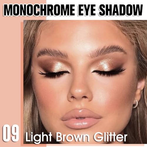Light Brown Glitter Eyeshadow Palette - Shimmer Pressed Powder