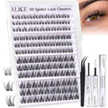 JMS&JMS Lash Clusters Kit 3D Effect Lash Extension Kit 80D 100D Fluffy Lash Clusters D Curl Lash Lift Kit with Lash Bond and Seal Waterproof, Lash Applicator, Thick False Eyelashes Kit (10-18MIX)