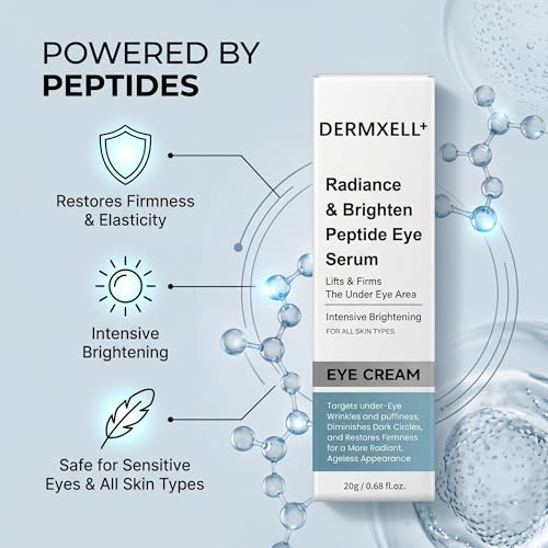 DERMXELL Lift & Brighten Peptide Eye Serum | Reduces Dark Circles & Wrinkles