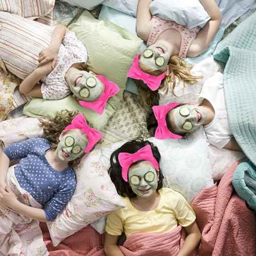 Jaciya Spa Makeup Headband 8 Packs Skincare Headband for Washing Face Spa Gifts for Women Bachelorette Party Favors Wedding Hair Accessories(Hot Pink)