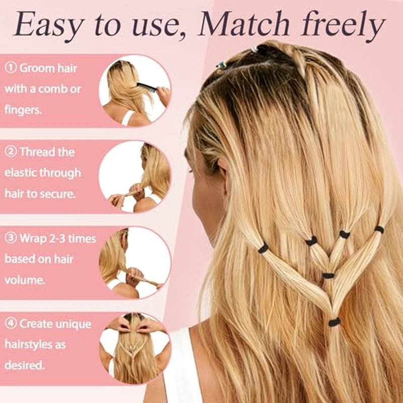 1000pcs Mini Clear Hair Rubber Bands - Soft, Durable Elastic Ties