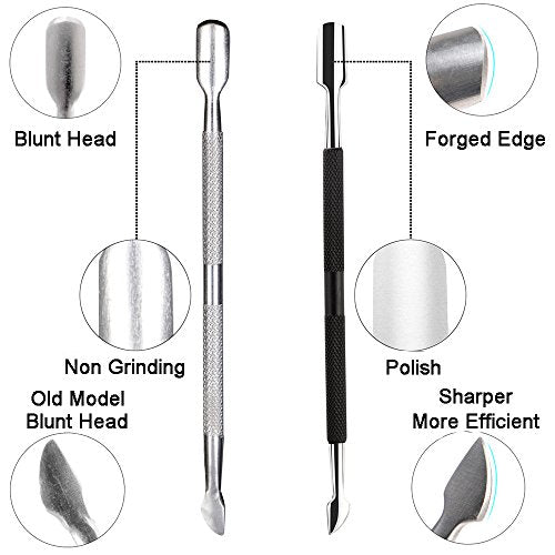 Ejiubas Professional Cuticle Trimmer & Pusher Set - Stainless Steel Nipper