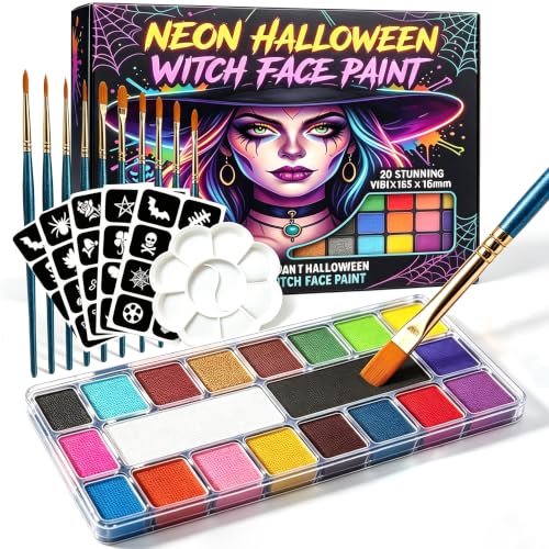 Face Paint Kit - 20 Colors Water Based for Kids & Adults