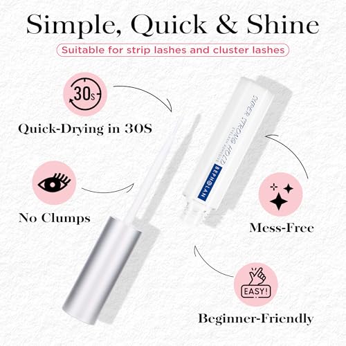 BEPHOLAN Latex Free Waterproof Eyelash Glue for Sensitive Eyes - 0.176 oz