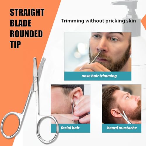 Facial Hair Grooming Scissors Kit - 2 PCS Stainless Steel Trimmer