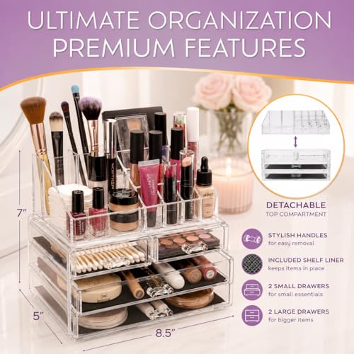 Brookstone Acrylic Makeup Organizer with Drawers