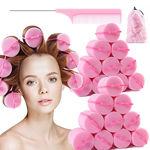 Jumbo Foam Hair Rollers 24 Pack Heatless Curling Set
