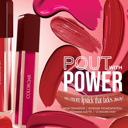 Colorbar Powerkiss Vegan Matte Lipcolor - Hydrating Matte Lipstick - Talc-Free and Highly Pigmented Liquid Lipstick - 010 Glamping - 0.16 oz