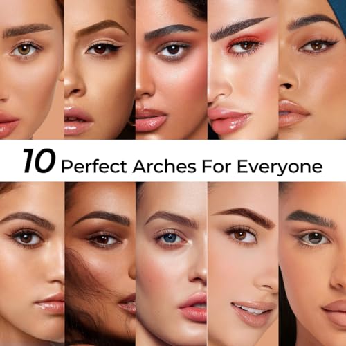 Eyebrow Stamp Kit with 10 Stencils & Waterproof Brow Cream