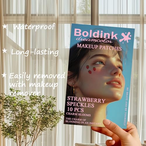 Strawberry Speckle Face Patches - 10 Waterproof Temporary Tattoos