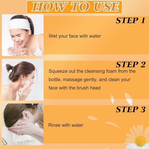 4Pcs Turmeric Wash and Care Three Piece Set,Turmeric Trio: Facial Wash,Cleansing Mousse & Soap for Skin Care,Turmeric Cleansing Exfoliating Pads,Turmeric Face Wash, Natural Skincare for Face & Body