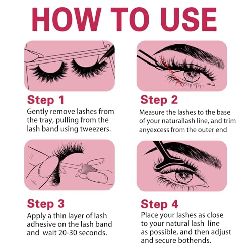 10 Pairs Cat Eye Lashes - Wispy Faux Mink D Curl