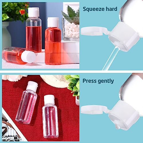 Maxdot 300 Pcs 1.7 Oz/ 50 ml Empty Hand Sanitizer Bottles Plastic Refillable Bottles with Flip Cap Mini Portable Reusable Travel Containers for Shampoo Cosmetic Body Soap