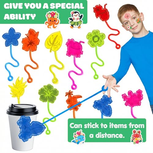 48 PCS Tropical Party Favors - Stick Hands & Temporary Tattoos