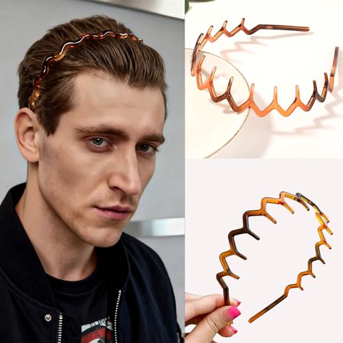 6 Pack Non-Slip Teeth Headbands with Comb - Women & Men