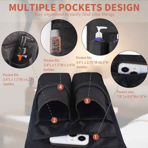 Massage Bottle Holster with Multiple Pockets Design,Machine Washable Massage Lotion Holster with Air Mesh,Heavy Duty Adjustable Strap and Durable Massage Oil Holster£¬for Massage Therapist