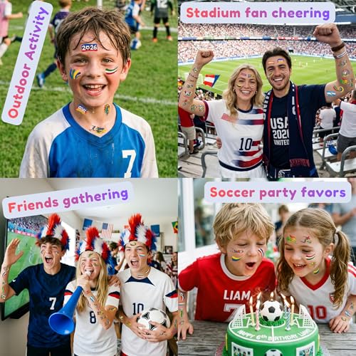 75PCS Soccer Temporary Tattoos - World Cup Fan Party Favors