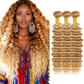 613 Blonde Deep Wave Human Hair Bundles 12-34 inch
