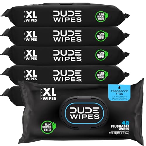 DUDE Wipes Unscented Flushable Wet Wipes for Sensitive Skin - 288 Count