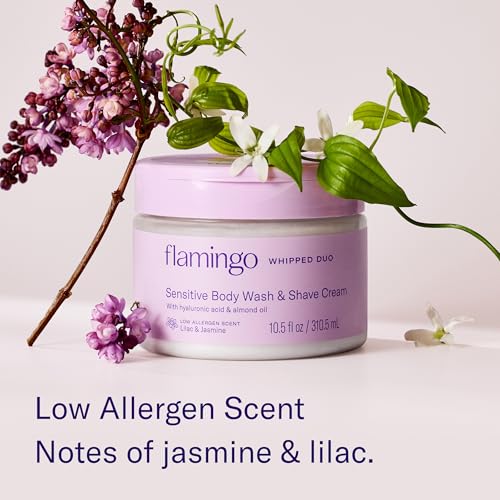 Flamingo Whipped Shave Cream & Body Wash Duo - 10.5 fl oz Pack of 2 for Sensitive Skin