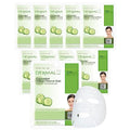 DERMAL Cucumber Collagen Essence Facial Mask Sheet 23g Pack of 10 - Soothing & Moisturizing, Redness & Sunburn Relief, Daily Skin Treatment Solution Sheet Mask