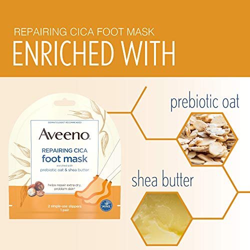 Aveeno Repairing CICA Foot & Hand Mask with Prebiotic Oat & Shea Butter