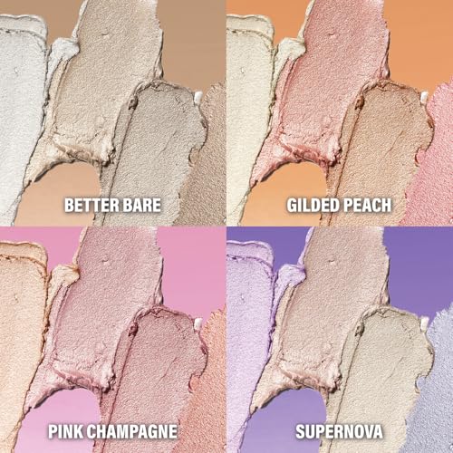 POP Beauty PRISMATIC POP PALETTE | BETTER BARE - Ultra Light Reflecting Blush Palette, Seamlessly Blends onto Skin for an Ethereal Finish, 4 Shade Skin Illuminator for 3D Glow | 0.3 Oz