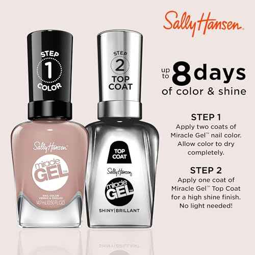 Sally Hansen Miracle Gel Salon Quality Nail Polish | Gel-Like Formula, Two-Step System, No UV Light Needed, Long Lasting | Opaque | 235 Love at First Flight | Muave Nude Nail Polish