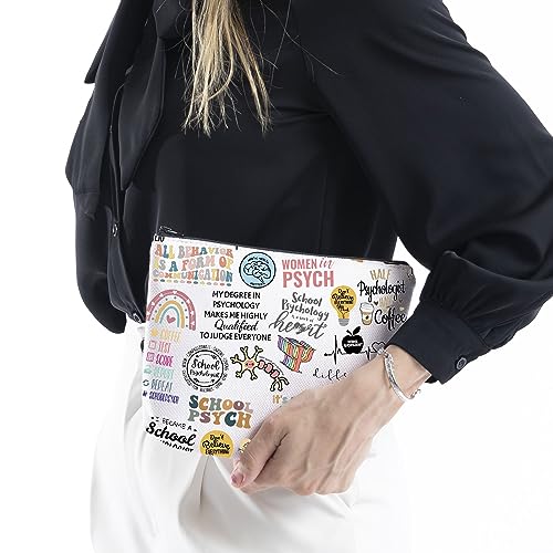 WCGXKO Sch Psychologist Gift Psychology Bundle Quote Inspired Canvas Makeup Bag (Psychologist)