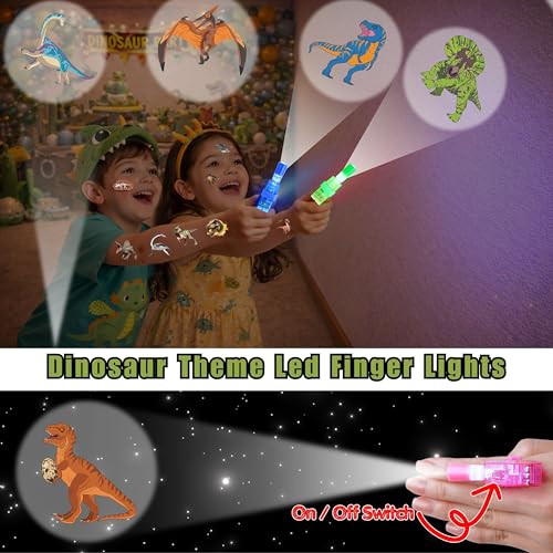 72 Pc Dinosaur Party Favors Set - LED Lights & Tattoos