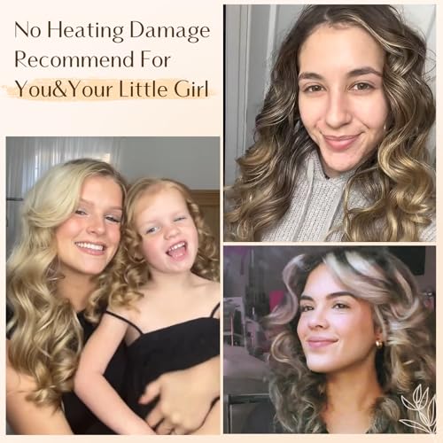 Heatless Hair Curlers with Satin Silk Bonnet - No Damage Overnight Styling