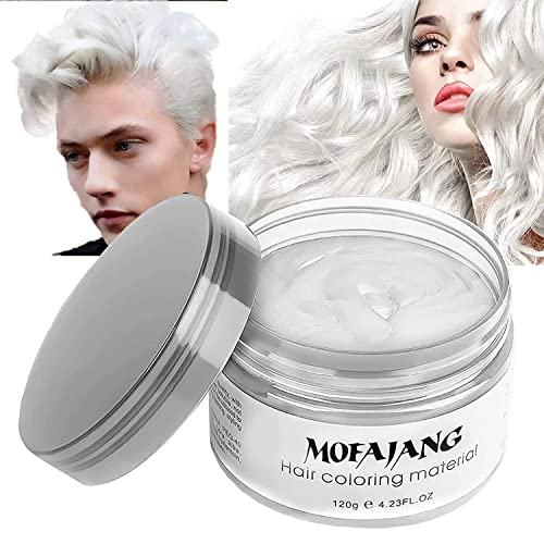 White Hair Wax Color - Temporary Washable Styling Clay