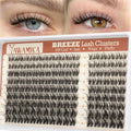 Yawamica Spider Lash Clusters DIY Eyelash Extensions 10-16mm (Spider Glam-10-16mm) DD Curl, Clear Band