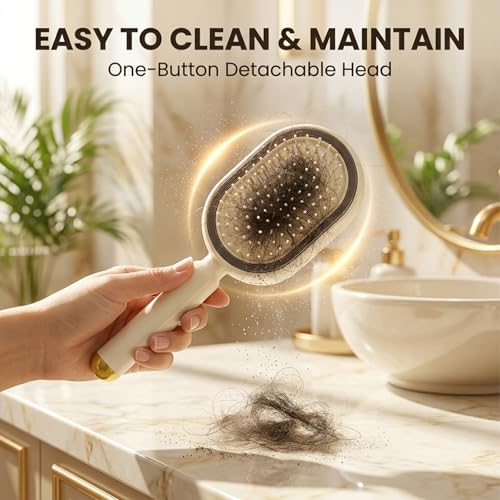 3-in-1 Hair Steamer Brush with Red Light & Cordless Design