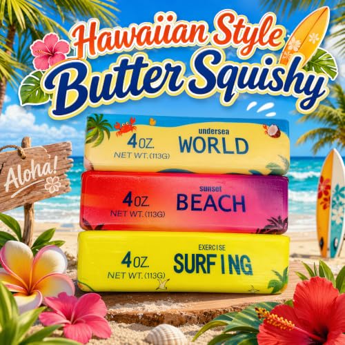 YRRQAQ 3PCS Butter Squishy Slow Rising Fidget Toys for Kids Stress Relief