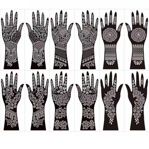 Henna Tattoo Stencil Kit - 12 Sheets Indian Designs