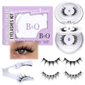 B&Q Magnetic Eyelashes with Applicator - 2 Pairs, Comfortable & Reusable