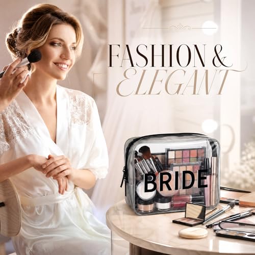 Shinylin Clear Bride Makeup Bag - Waterproof Travel Toiletry Pouch