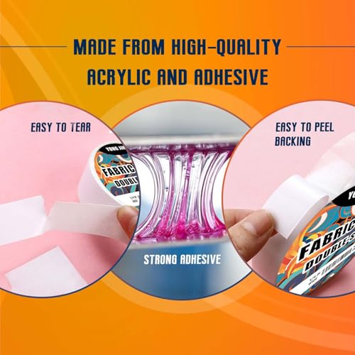 YONGJIN Double-Sided Fabric Tape - 2 Rolls for Quick Repairs