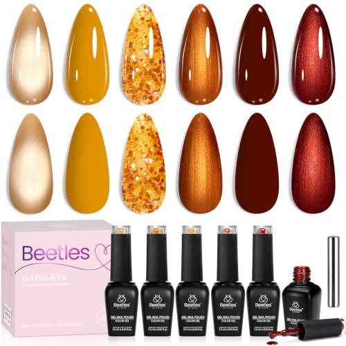 Beetles Fall Gel Polish Set, 6 Colors UV LED Curable